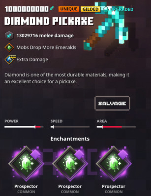 Minecraft Dungeons - Diamond Pickaxe Unique Gilded (Xbox)(PS4)(Switch)(PC)
