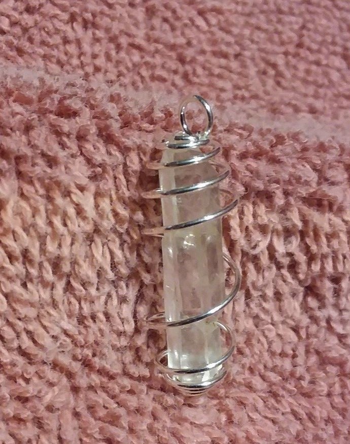 Herkimer Diamond Silver Plated Wire Cage Pendant 1