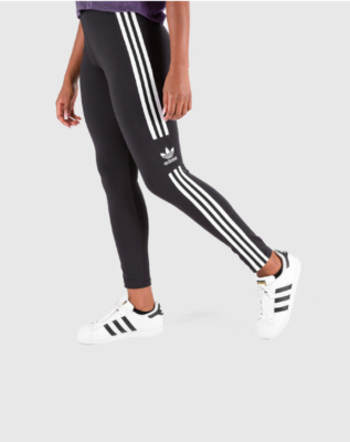 adidas Originals Women's 3-Stripes Leggings, Black, Trefoil