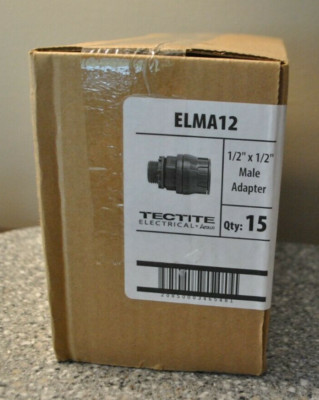 15 Pack Tectite 1/2  Male Adapter ELMA12 NonMetallic Electrical Conduit Straight