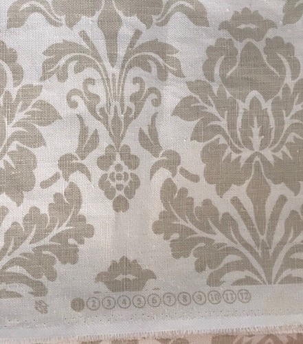 Damask Pattern M/S Biege Cream Upholstery Fabric 56 X 58