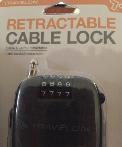 Travelon Retractable Cable Lock, Black