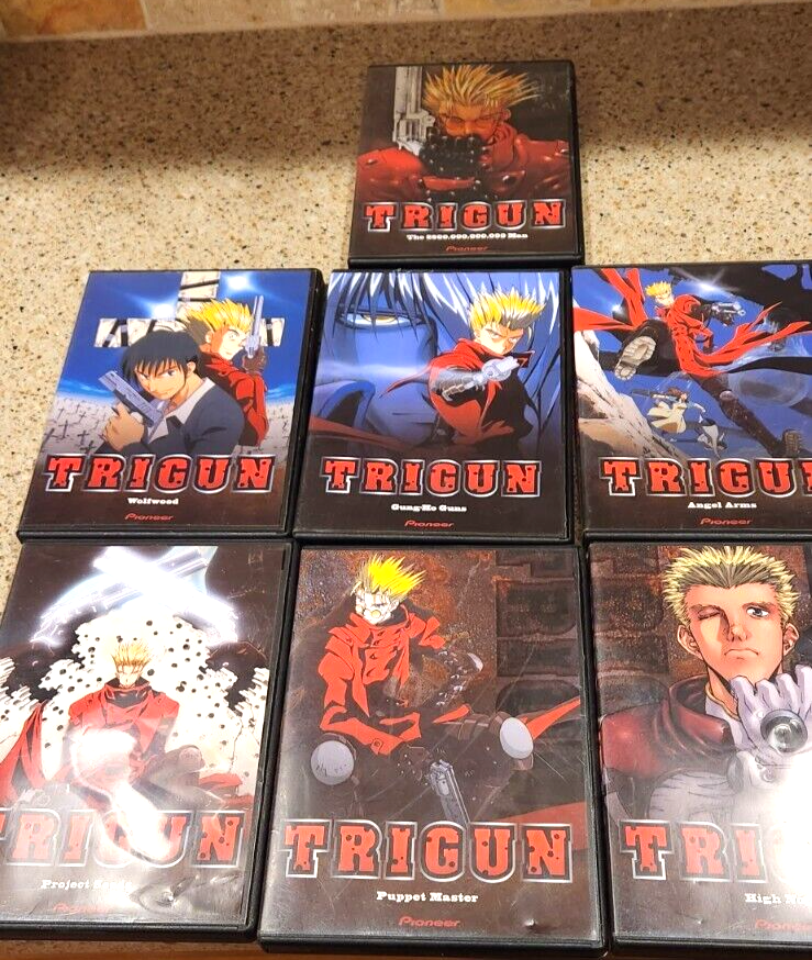 Trigun Anime TV series DVD volumes 1,3,4,5,6,7,8 1999 Pioneer/Geneon release | eBay Trigun Anime TV series DVD volumes 1,3,4,5,6,7,8 1999 Pioneer/Geneon release | eBay