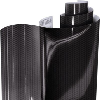 VViViD 179x60 Dark Smoke Headlight Tint Decal Ultra Clear Adhesive Hex Pattern