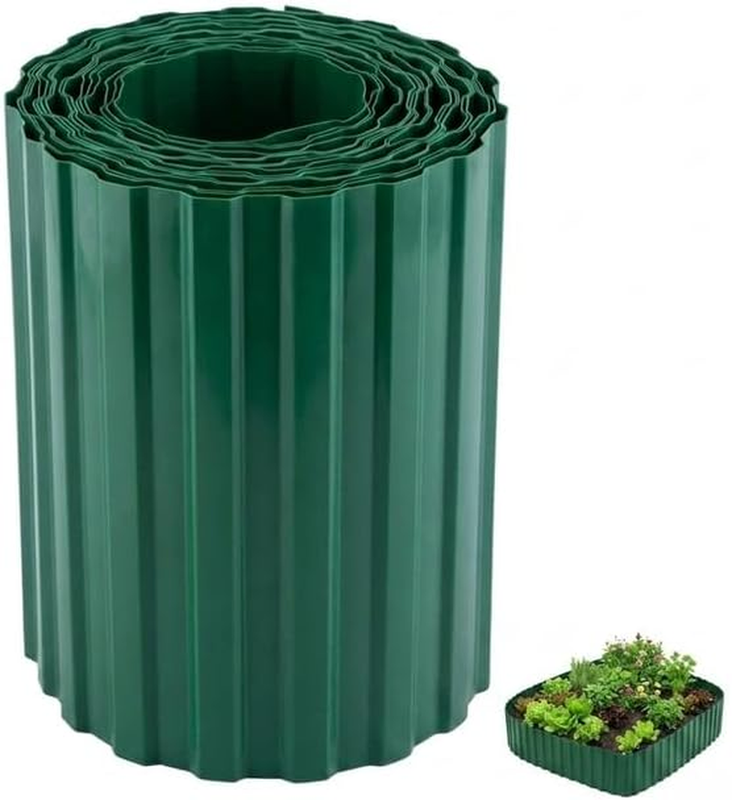 Corrugated Garden Edging, Flexible Plastic Landscape Border for Flower Beds and