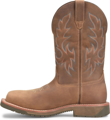Pre-owned Double-h Boots Men's 12” Brockton Composite Toe Waterproof Ice™ Roper Work Boot In Medium Bro