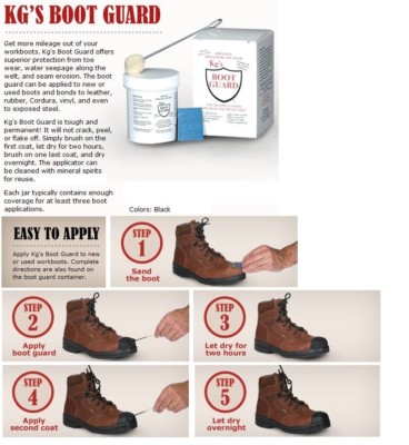 KG'S BOOT GUARD Leather Vinyl Brush-ON Toe Protector 2 oz - BLACK