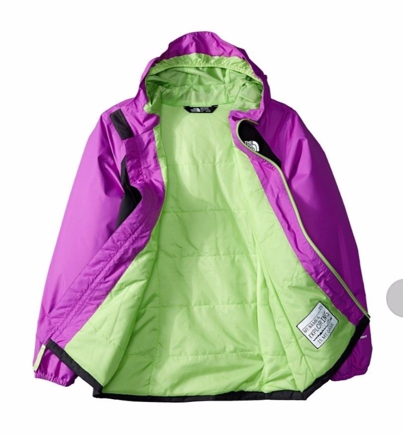 The North Face Girls Allabout Hood Insulated Waterproof Jacket Gray M 10-12 NWT