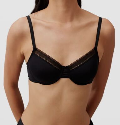 $110 Else Women's Black Solid Seamless Adjustable Nano Underwire Bra Size 36A