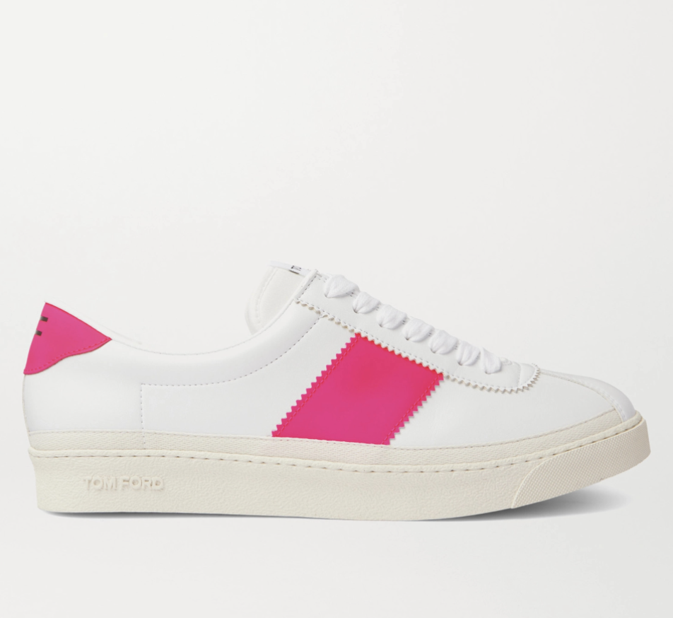 Pre-owned Tom Ford $890  Bannister Panelled Faux Leather Sneakers Us 9 Uk 8 Pink