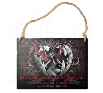 ALCHEMY GOTHIC - WE ALWAYS LONG FOR - METAL HANGING SIGN GOTH