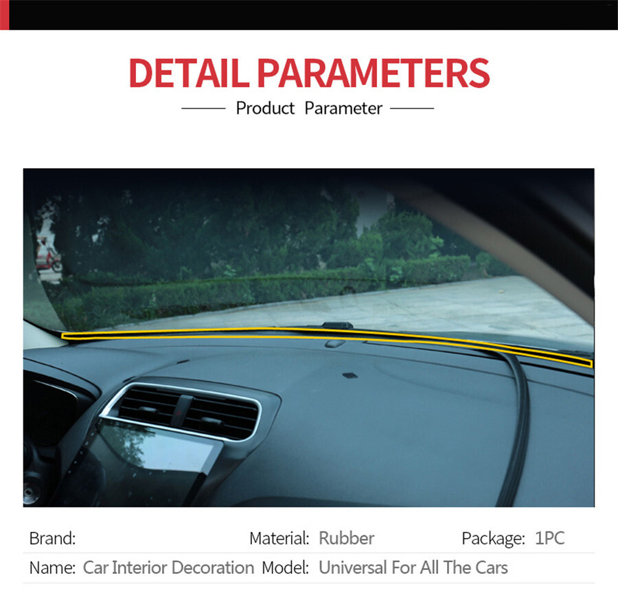 Upgrade Car Rubber Sound Seal Strip 1.6M U-Type Dashboard Edges Sealing Strip US