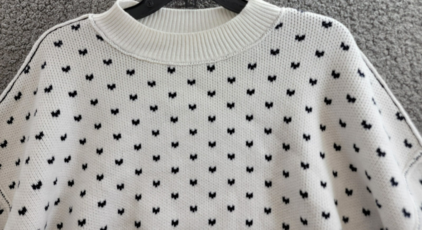 Free People Heart Easy Street Crop Sweater Women's L Black Long Sleeve Pullover - Picture 3 of 16