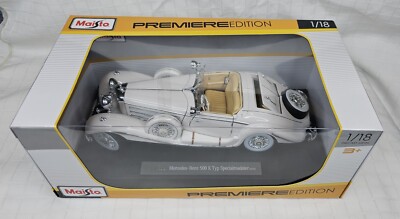 MAISTRO 1936 Mercedes 500K Special Roadster Diecast Model Car Pearl 1:18 NIB NOS