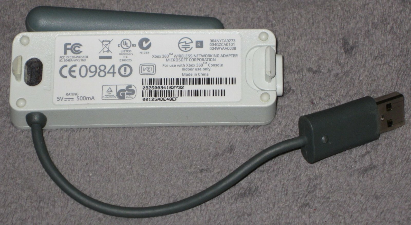 Original ~ Microsoft XBOX 360 Wireless Networking Internet USB Adapter WiFi ~ GC