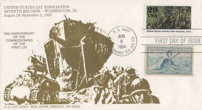 ZAYIX US Military Cover 2838 US LST Assoc FDC WWII in New