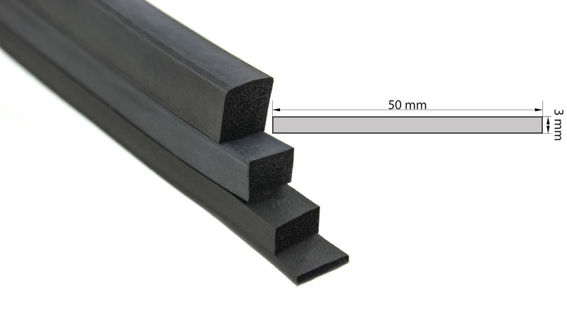 Weichschaum Vierkantprofil Gummi Vierkantstreifen Moosgummi Quadratstreifen Vz