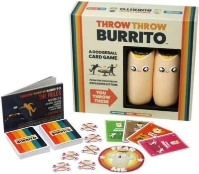 Throw Throw Burrito Dodgeball Card Game Party Family Game Night 2-6 Players 7+