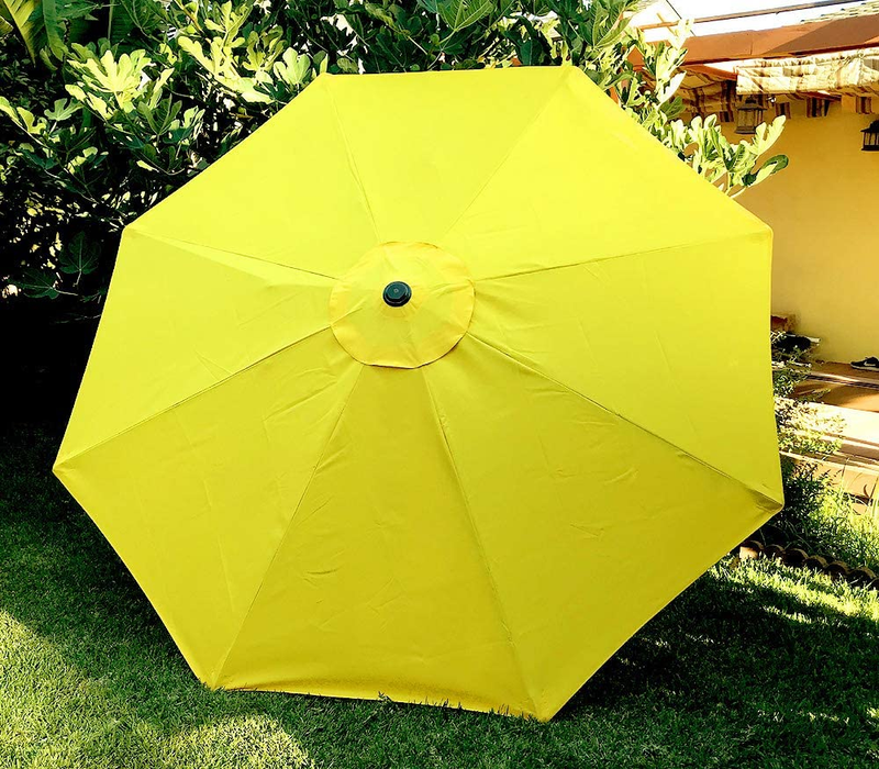 10 Ft 8 Ribs Replacement Yellow Strong & Thick Umbrella Canopy 10 Ft 8 Ribs Yell