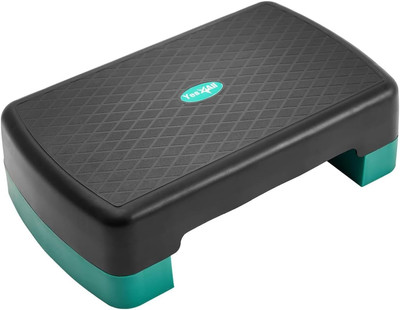18.9'' Aerobic Exercise Step Platform with 2 Risers, Adjustable Height Workout St