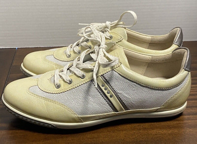 Ecco Biom Hydromax Womens Yellow White Golf Shoes Sneakers  Sz 40(EU)/ 9(US)