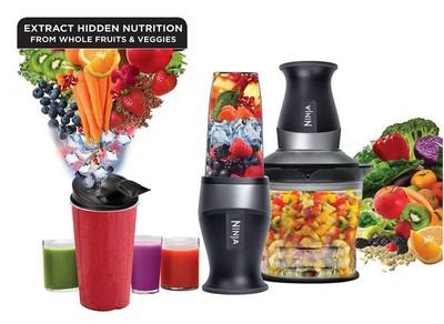 Nutri Ninja QB3004 2-in-1 Powerful 700W Blender Extraction Processor - Open Box