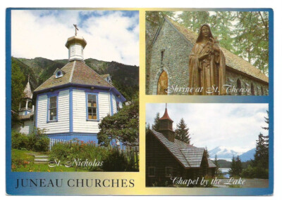 Juneau AK Postcard Alaska Churches