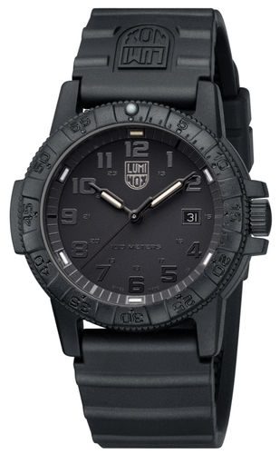 Pre-owned Luminox Unisex Black Dial Leatherback Sea Turtle Giant Watch Xs.0321.bo.l