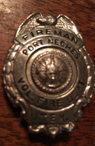 Port Neches Texas Volunteer Fire Department Badge, Rare