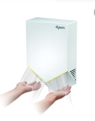 DYSON AIRBLADE AB12 V WHITE HAND DRYER WALL MOUNT AUTOMATIC 120V HU02 BATHROOM