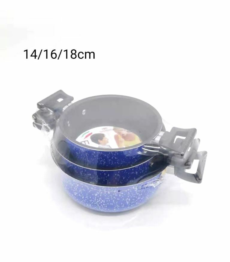 Tris Casseruole Con Manici Servizio 3 Pz Antiaderente Misure 14cm 16cm 18cm bal