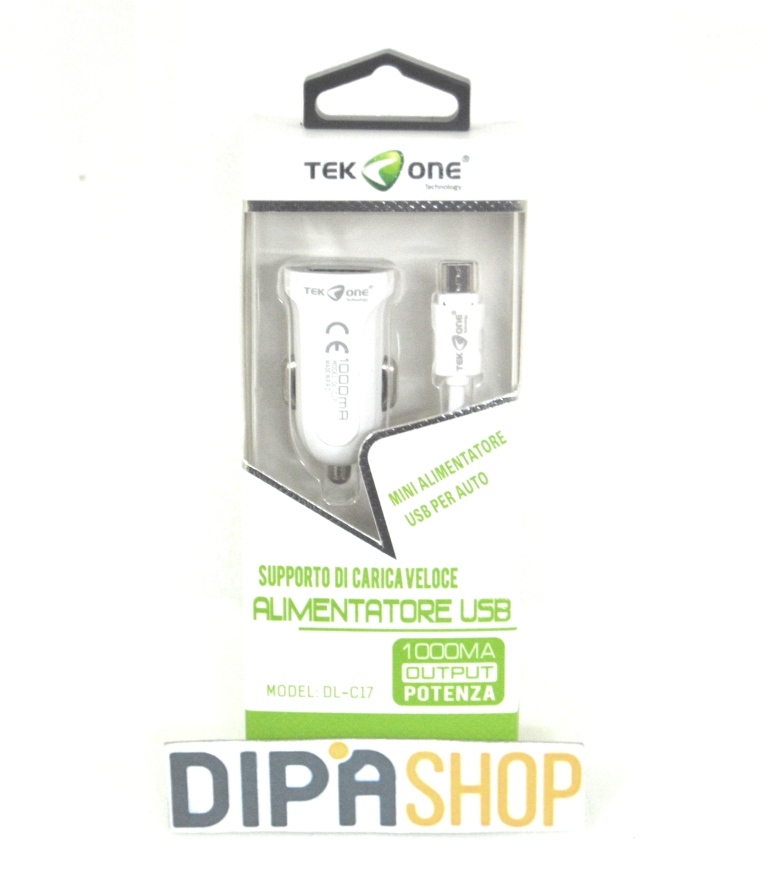 Adattatore Caricabatteria Auto TeKone DL-C17 Usb 1A Veloce Cavo MicroUsb hsb