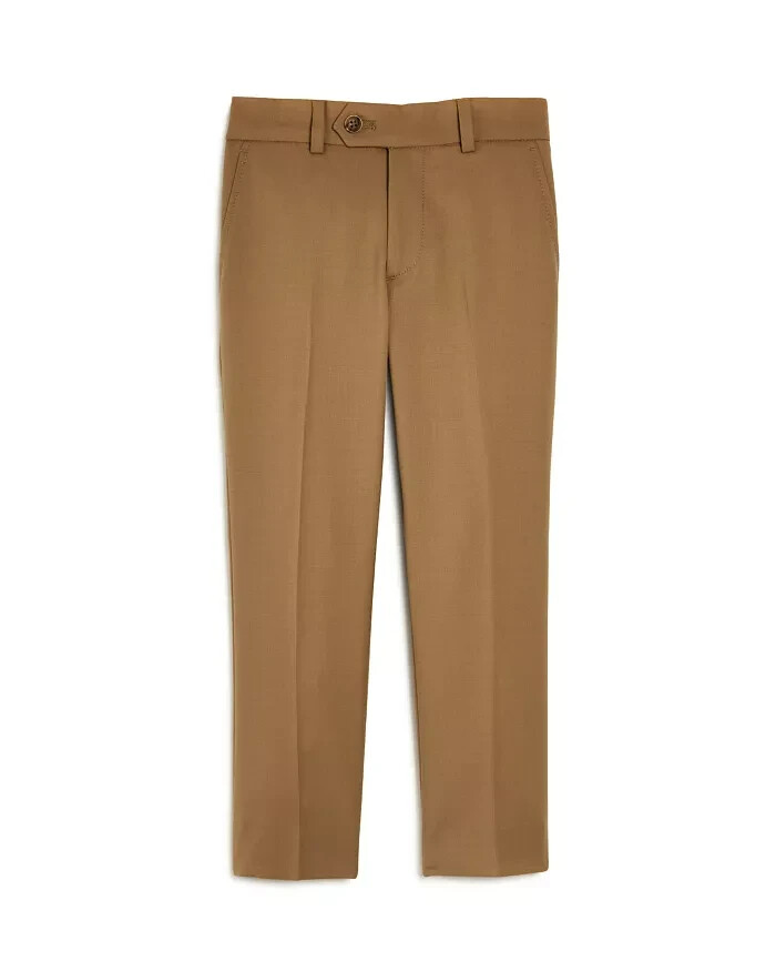 Michael Kors Wool Blend Plain Dress Pants Boys' 18R Tan Zip Button Hook & Bar - Picture 1 of 16