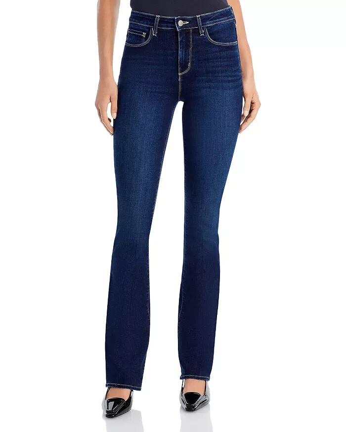 L'AGENCE Selma Sleek High Rise Baby Bootcut Jeans Women's 29 Alpine Button Zip - Picture 1 of 15