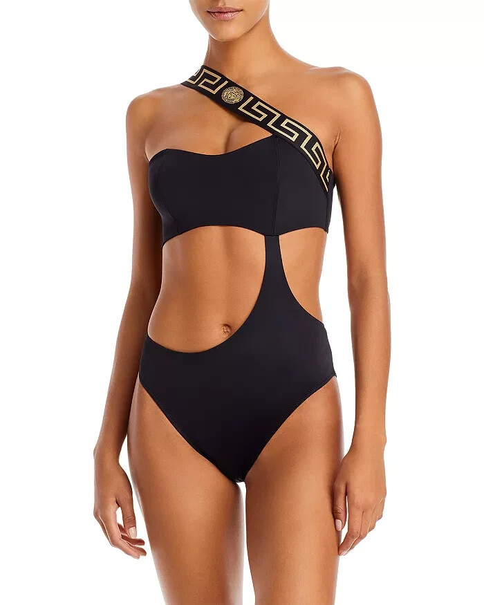 ワンピース水着 VERSACE Black patterned swimsuit VERSACE Black Cutout One-Piece Swimsuit Size 1 S/M NWT | eBay