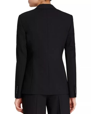 Pre-owned Hugo Boss Black Women's Jabina Longline Stretch Wool Blend Blazer, Us 4