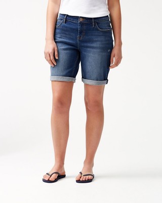 Джинсовые женские шорты Tommy Bahama, цвет темно-индиго, 25