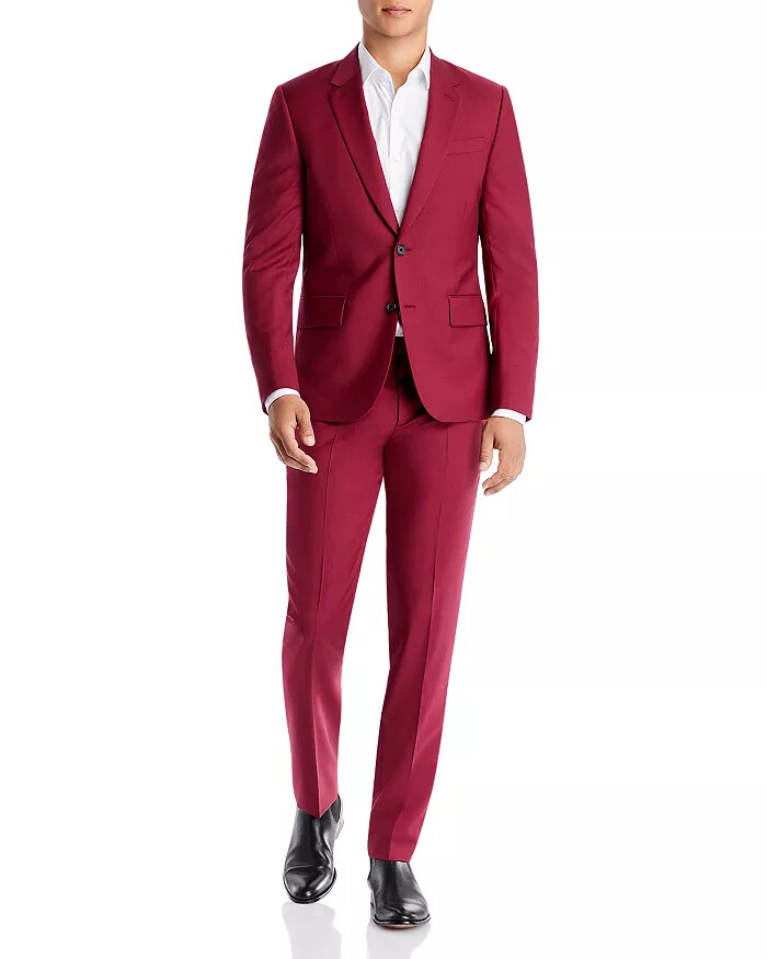 $995 Paul Smith Men's Burgundy Soho Extra Slim Fit 2 PC Suit
