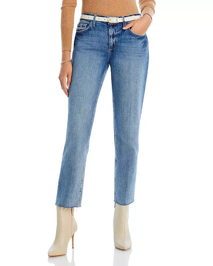 L'AGENCE Milana Mid Rise Straight Jeans Women's 27 Granada Button Zip Closure - Picture 1 of 18