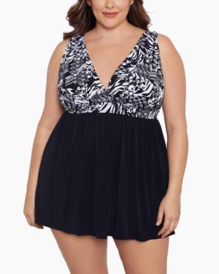 LONGITUDE Plus Size 24W Azteca Goddess Swimdress NWT $145