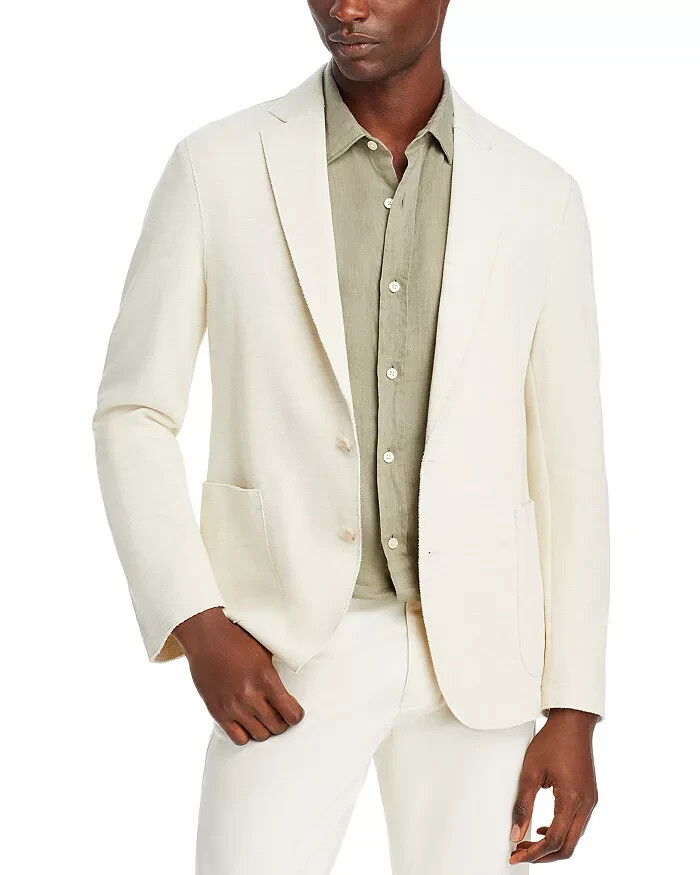 BOSS Hanry Slim Fit Raw Edge Sport Coat Men's 40R Open White 2-Button Closure - Picture 1 of 15