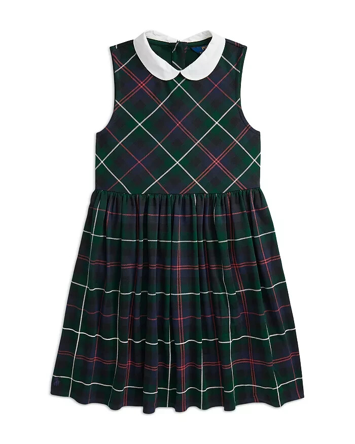 Polo Ralph Lauren Plaid Ponte Dress Big Girls XL (16) Multi Button Back Closure - Picture 1 of 16