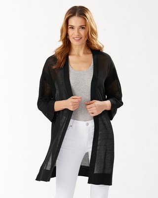 Кардиган Tommy Bahama Rhea из смесового льна, черный, маленький