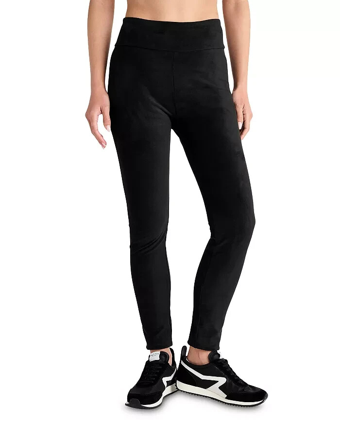Splendid Faux Suede Leggings Women's Large Black Pull-On Style - Picture 1 of 17