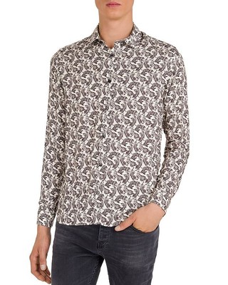 Шикарная мужская рубашка свободного кроя из вискозы Kooples, Angry Tiger, X-Large