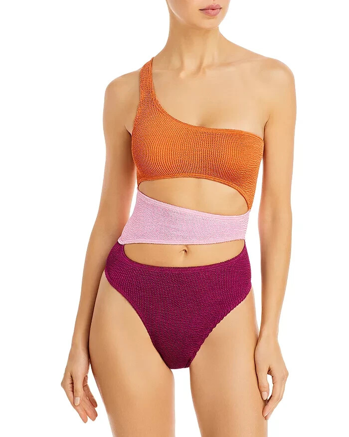 Bond-Eye Rico Colorblock Cut Out One-Piece Swimsuit Women's One Size Multicolor - Picture 1 of 13