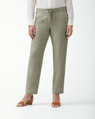 

Женские льняные брюки Tommy Bahama, чайный лист, маленький размер, Tea leaf, TW118359