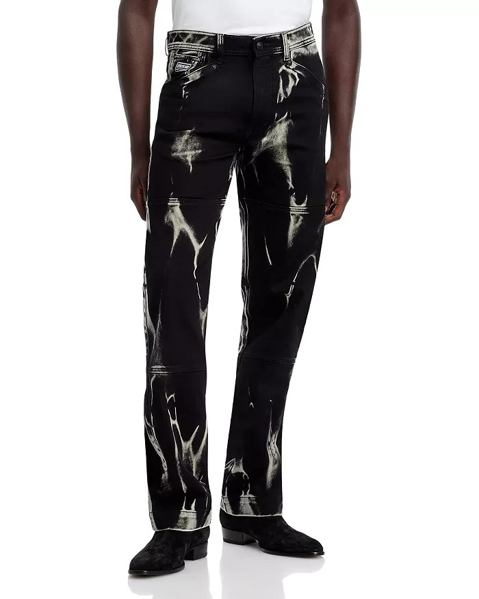 Versace Jeans Couture Regular Fit Jeans Men's 30 Bleached Black Denim Button Zip - Picture 1 of 17