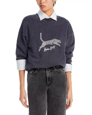ANINE BING Spencer Sweatshirt Spotted Leopard S