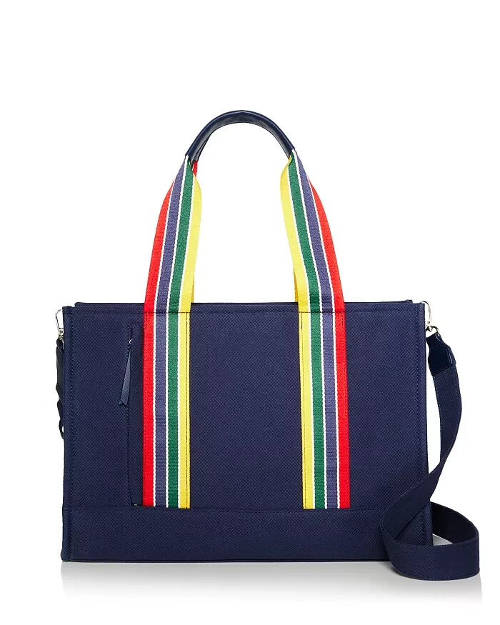 AQUA x Venus Williams Tote Bag Women's Blue Rainbow Removable Strap Zip Closure - Picture 1 of 16